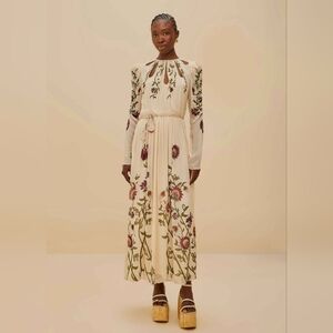 FARM RIO Multicolor Romantic Nature Long Sleeve Maxi Dress